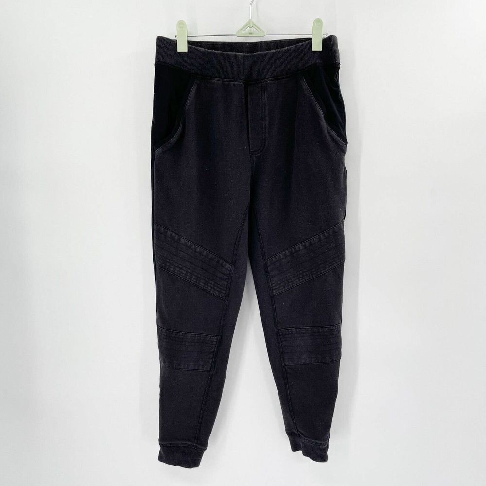Lululemon‎ Rocket Jogger Yoga Pants Sz 4 Black French Terry Pockets Ankle Zip